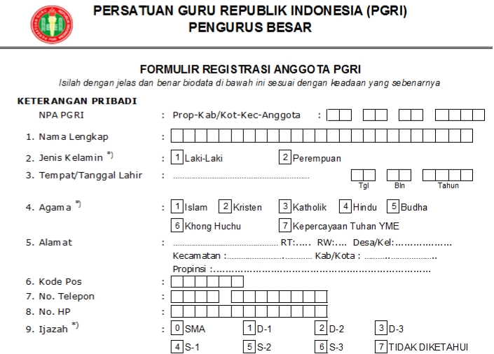 Pendaftaran PGRI Papua Tengah - Persatuan Guru Republik Indonesia Cabang Papua Tengah